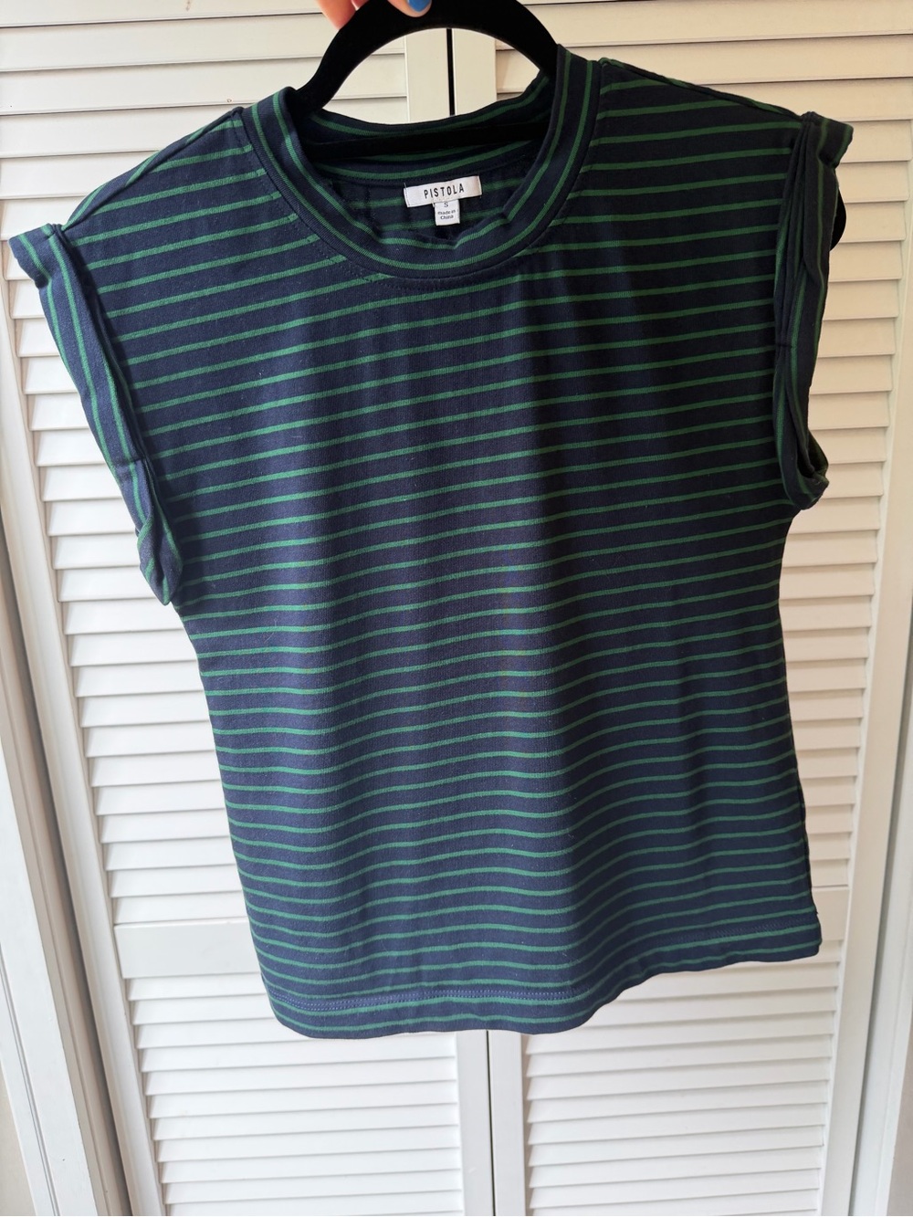 Pistola Navy with Green Stripe Crewneck
